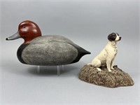 Redhead Drake & Dog Sculpture