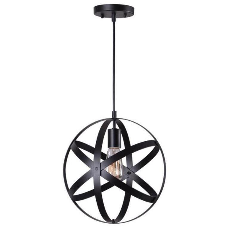 2x 1-light Black Orb Mini Pendant Lights