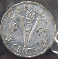 1945 Canadian nickel
