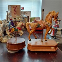 Musical carousel horses