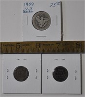 1909, 1943 US coins, see notes