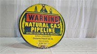 Oklahoma Natural Gas Enid, Oklahoma, Pipeline Sign
