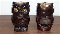 Pair of giftcraft owls with marble eyes 6.5 in b