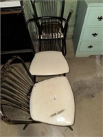 4 Mid century metal kitchen chairs