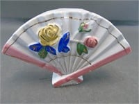 Ceramic Fan Pocket with Roses