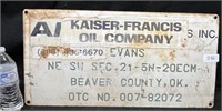 KAISER FRANCES BEAVER OK OIL LEASE SIGN