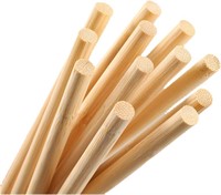 LOT OF 2 50PCS 3/8x48 Wood Dowel Rods - Bamboo