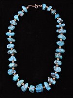Navajo Brass & Turquoise Nugget Necklace