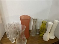 Vases, glasses