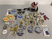 Vintage Sports Buttons & Key Chains