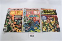 (3) Sgt. Fury Comic Books