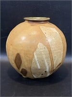 Hand Thrown Earthenware Pottery Round Vase