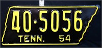 1954 state shaped TN license plate
