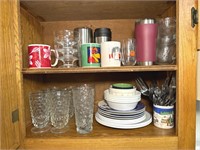 Misc glasses, plates, bowls, sundae dishes