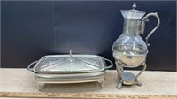 Vintage Glass Coffee Carafe & Stand (missing