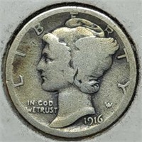 1916 Mercury Silver Dime