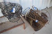 Wire Hanging Baskets, Log Holder, Metal Wire Wall