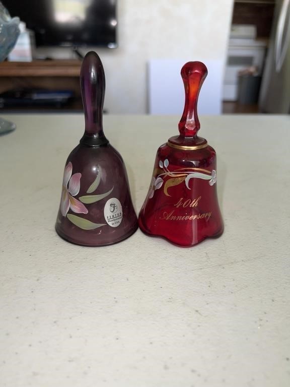 Fenton purple bell and 40th anniversary bell