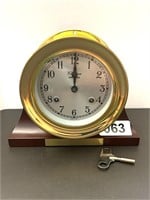 Brass Nautical Style Clock with Key