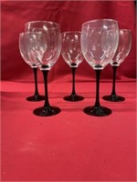 (25) 12oz. Black Stem Wine Glasses