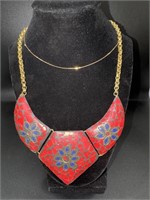 Coral and Lapis Necklace by Mosiac Nepali