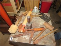 EARLY WOOD KITCHEN TOOLS - ROLLING PIN, MASHER