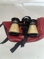 Occupied Japan opera glasses with red case