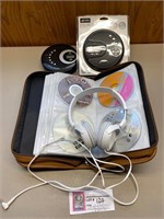 2 Portable CD Players w/ Sony headphones & 40 cd's