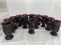 13 Pcs Avon Ruby Red Mugs