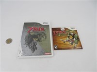 2 jeux de Nintendo Wii dont Zelda