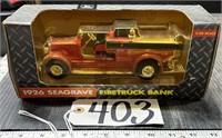 Ertl 1926 Seagrave Fire Truck Die Cast Bank