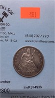 1853 A/R Seated Liberty Half