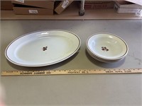Tea leaf dishes - serving plate and 4 soup bowls