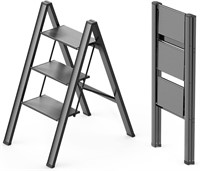 WOA WOA Step Ladder 3 Step Folding  Lightweight Po