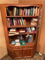 Antique book shelf full of books