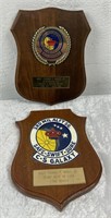 2 x US Wooden Military Presentation Shields