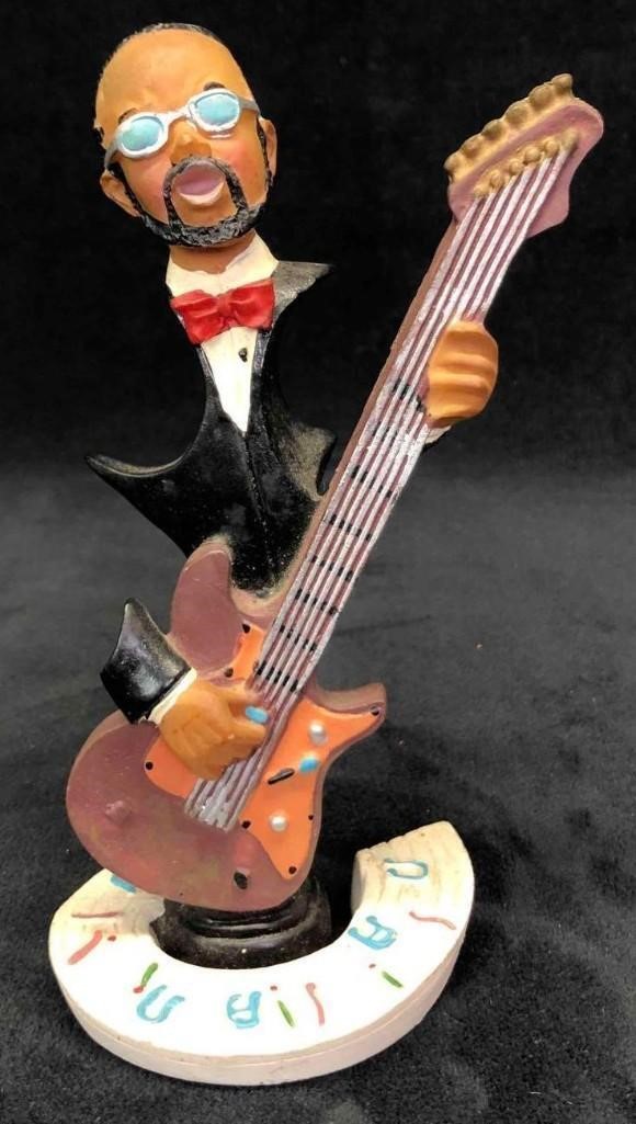 Guitar Player Figurine Musician Statue African Ame