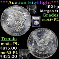 *Highlight* 1921-p Morgan $1 Graded Select Unc+ PL