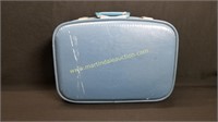 Vintage Small Blue Hard Suitcase