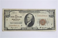 $10 NATIONAL CURRENCY NOTE MINNEAPOLIS MINNESOTA
