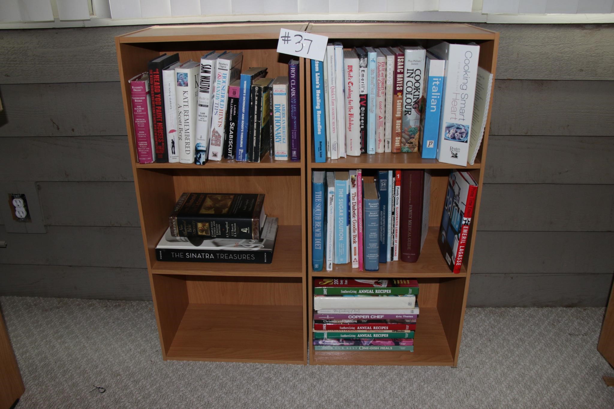 Bookshelves and books