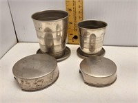 2 METAL COLLAPSABLE DRINK CUPS