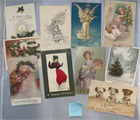 10 Christmas Antique/Vintage Postcards Ephemera