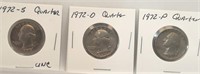 1972 P&D,  1972-S UNC Quarters