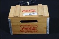 Coca Cola Wood Crate Radio - Works