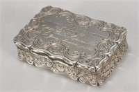 Fine Victorian Sterling Silver Snuff Box,