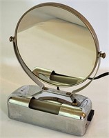 Vtg Lighted Chrome Art Deco Vanity Mirror