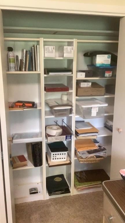 (3) Shelf Units w/ Contents In Office Closet