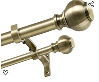 Double Curtain Rods for Windows, Adjustable