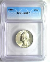 1944 Quarter ICG MS67 LISTS $300